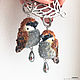 Earrings 'Sparrows'. Miniature birds, Earrings, Moscow,  Фото №1