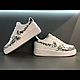 Кроссовки белые,кастом кроссовок Nike Air Force,унисекс,ручная роспись. Кроссовки. Olgavolgoart. Роспись одежды и обуви. Кастом. Ярмарка Мастеров.  Фото №12