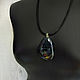 Order Cat Bayun-pendant with author's painting on black agate. lacquer miniature. Livemaster. . Pendant Фото №3