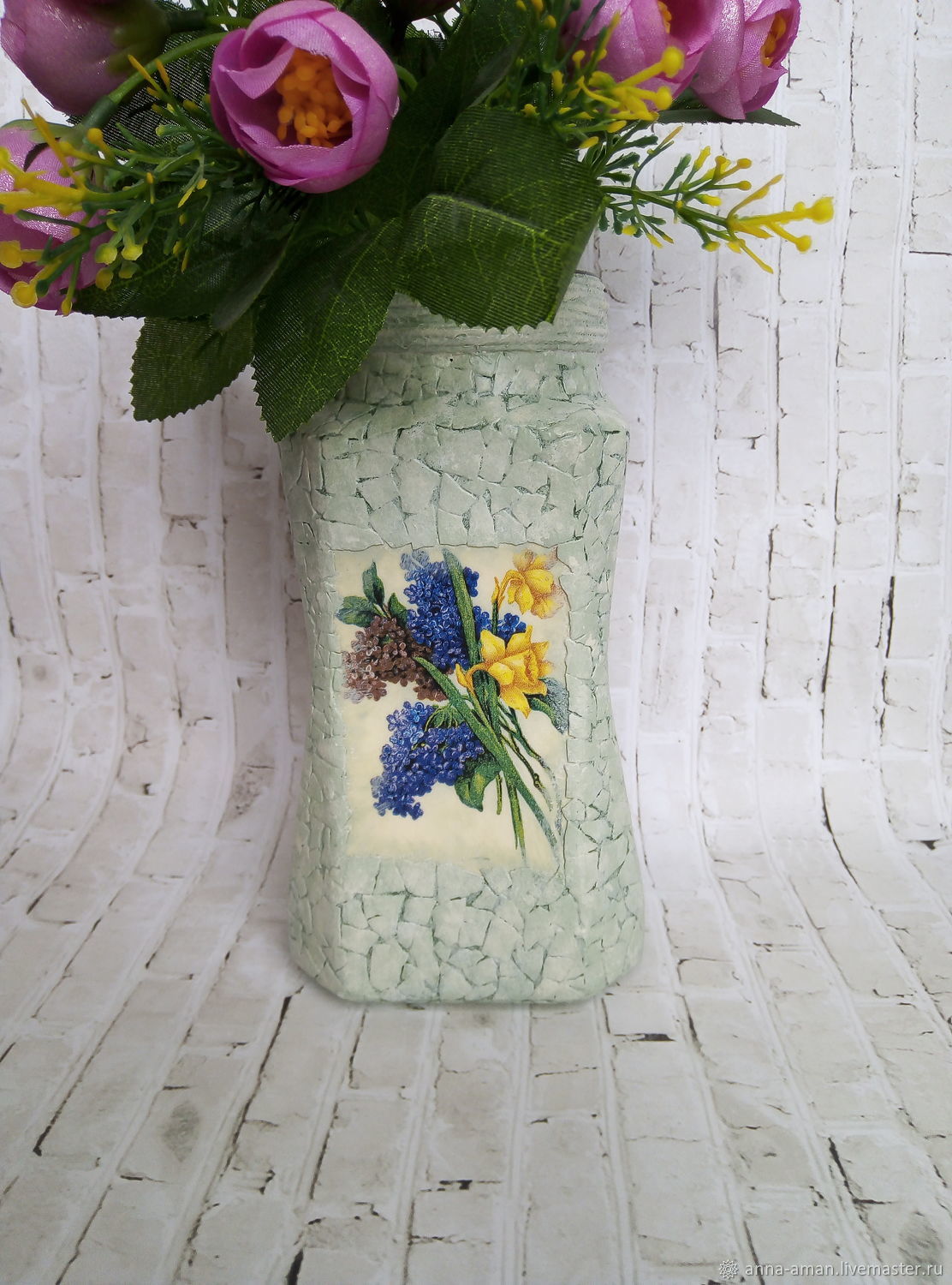  стеклянная ваза зеленая, Вазы, Волгоград,  Фото №1