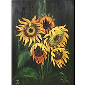 Картины и панно handmade. Livemaster - original item Sunflowers oil painting on canvas 40h30 cm. Handmade.
