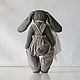 Зайка тедди в комбинезоне. Тедди Зверята. Handsewing.toys (Ирина). Ярмарка Мастеров.  Фото №5