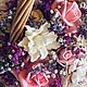 Корзина мыльных роз и пионов с сухоцветами. Букеты. мастерская необычных подарков. Ярмарка Мастеров.  Фото №4