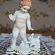 Porcelain figurine of a 'Putto with a dog' Germany. NEUNDORF, Vintage statuettes, Trier,  Фото №1