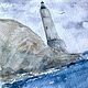Order 'Swim to the light of the lighthouse' watercolor painting (whale, sea). Nadezda Perova. Livemaster. . Pictures Фото №3
