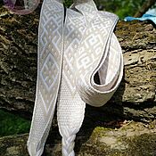 Русский стиль handmade. Livemaster - original item Belt Goddess Ladushka white-gray. Handmade.