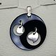 Silver pendant with black onyx 32 mm, Pendants, Moscow,  Фото №1
