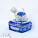 Box square West Highland White Terrier (painted by Gzhel). Box. Moscow Kerry (porcelaindogs). My Livemaster. Фото №4