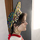  синий головной убор. Кокошники. LyubovFrolova. Ярмарка Мастеров.  Фото №4