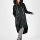 Black long zip-up raincoat with hood - VE0589PLS. Raincoats and Trench Coats. EUG fashion. Интернет-магазин Ярмарка Мастеров.  Фото №2