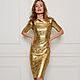 Gold cotton sheath dress, form-fitting dress, gold dress, Dresses, Novosibirsk,  Фото №1