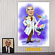 Gift to a man, doctor, or obstetrician for an anniversary or birthday. Cartoon photo, Fun, Moscow,  Фото №1