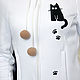 Order White Women's Sweatshirt, Zipper Sweatshirt, with Cat Pattern. Lara (EnigmaStyle). Livemaster. . Sweater Jackets Фото №3