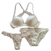 Одежда handmade. Livemaster - original item Underwear made of natural silk and lace Mia with two panties. Handmade.