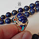 Кольцо египетское со скарабеем из золота с эмалью и лазуритом. Кольца. SCARABEY jewelry. Интернет-магазин Ярмарка Мастеров.  Фото №2