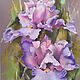 Painting Irises pastel (pink lilac green flowers). Pictures. Pastelena. Online shopping on My Livemaster.  Фото №2