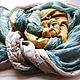 Your BOOKING! Bilateral silk gossamer 'Jade, silver, and brass'. Wraps. Artinflat - natural dyeing. My Livemaster. Фото №5