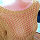 Джемпер сетка из хлопка горчичного цвета. Кофты-сетки. AccessoriesWool вязание на заказ. Ярмарка Мастеров.  Фото №9