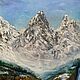 Order  Oil painting Place of Power Snow in the Mountains. Waterfall. Mountain river. sharaeva-elena. Livemaster. . Pictures Фото №3