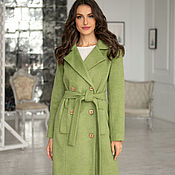 Одежда handmade. Livemaster - original item Cashmere coat, olive green coat double breasted wool jacket. Handmade.