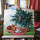 Order New Year's cup of coffee. Oil painting on canvas. Tatiana Chepkasova. Livemaster. . Pictures Фото №3