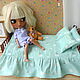 Постельное белье для кукол формат 1:6 Barbie Blythe Одеяло Подушки. Мебель для кукол. Bonecas da Yulia Одежда для кукол. Ярмарка Мастеров.  Фото №4