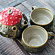 Services: A frog teapot and two mugs. Tea & Coffee Sets. alisbelldoll (alisbell). My Livemaster. Фото №5