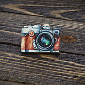 Украшения handmade. Livemaster - original item Wooden Camera icon. Handmade.