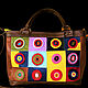 Leather woman brown artistic handbag Kandinsky's Circles". Classic Bag. Leather  Art  Phantasy. Online shopping on My Livemaster.  Фото №2