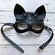 Cat mask made of genuine leather. Mask for role playing. Mad Cat. Online shopping on My Livemaster.  Фото №2