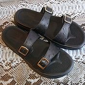 Обувь ручной работы handmade. Livemaster - original item Men`s slippers made of genuine ostrich leather, in stock!. Handmade.