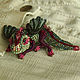 Order Dragon brooch "Ruby". Brooch beads. Embroidered dragon. master Alena Litvin. Livemaster. . Brooches Фото №3