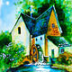 Fabulous little mill, stained glass painting, Pictures, Moscow,  Фото №1