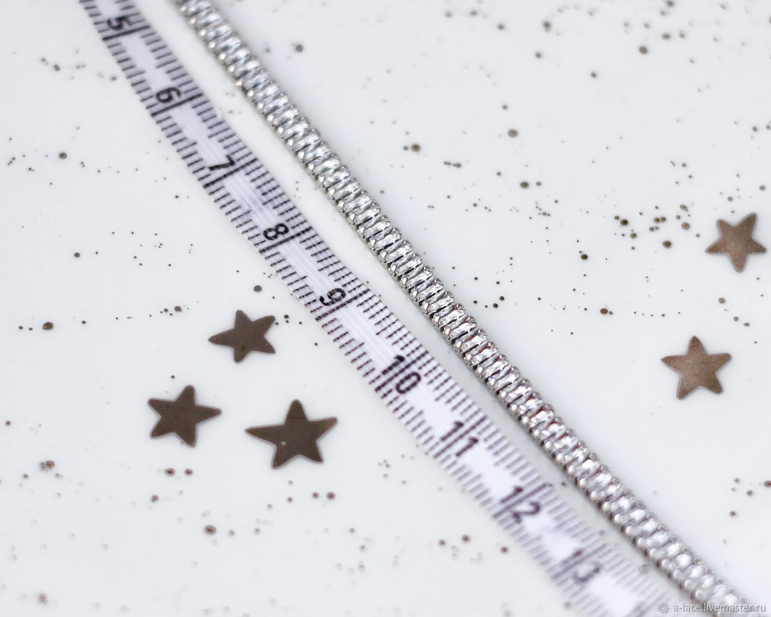 1,5*3 мм! Стразовая цепь с фианитами 10см купить в интернет-магазине ...
