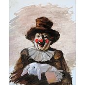 Картины и панно handmade. Livemaster - original item Pictures: Caught! Smiling clown with a rabbit.. Handmade.