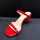 Crocodile leather sandals, in red!. Slingbacks. SHOES&BAGS. Online shopping on My Livemaster.  Фото №2