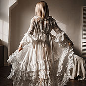 Блузка белая "Provence-6" кружево бохо стиль кантри