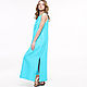 Order Turquoise sundress made of 100% linen. etnoart. Livemaster. . Dresses Фото №3