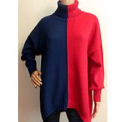 Одежда handmade. Livemaster - original item Sweater knitted oversize Bicolor. Handmade.