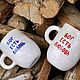 Taza de cerámica personalizada con letras azules Dios tiene amor. Mugs and cups. Dasha Lepit | Cerámica hecha a mano (dashalepit). Ярмарка Мастеров.  Фото №6