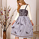 Winter dress, Warm gray skirt, midi dress, Waxwings, Jumper dress, Dresses, Novosibirsk,  Фото №1