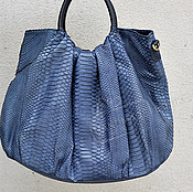 Сумки и аксессуары handmade. Livemaster - original item Bag large Python skin Gray-blue. Handmade.