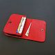 Cardholders, Business Card, Credit Card. Red natural leather floter, Business card holders, St. Petersburg,  Фото №1