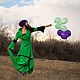 Order Long Green Linen Elven Dress «Absinthe». mongolia. Livemaster. . Dresses Фото №3