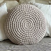 Для дома и интерьера handmade. Livemaster - original item Round knitted pillow. Handmade.