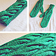 Set knitted Emerald for Irina, scarf - snud, bandage and mittens, Headwear Sets, Minsk,  Фото №1
