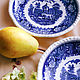 Vintage blue plates Ironstone Adams England. Plates. VintageMe. Ярмарка Мастеров.  Фото №6