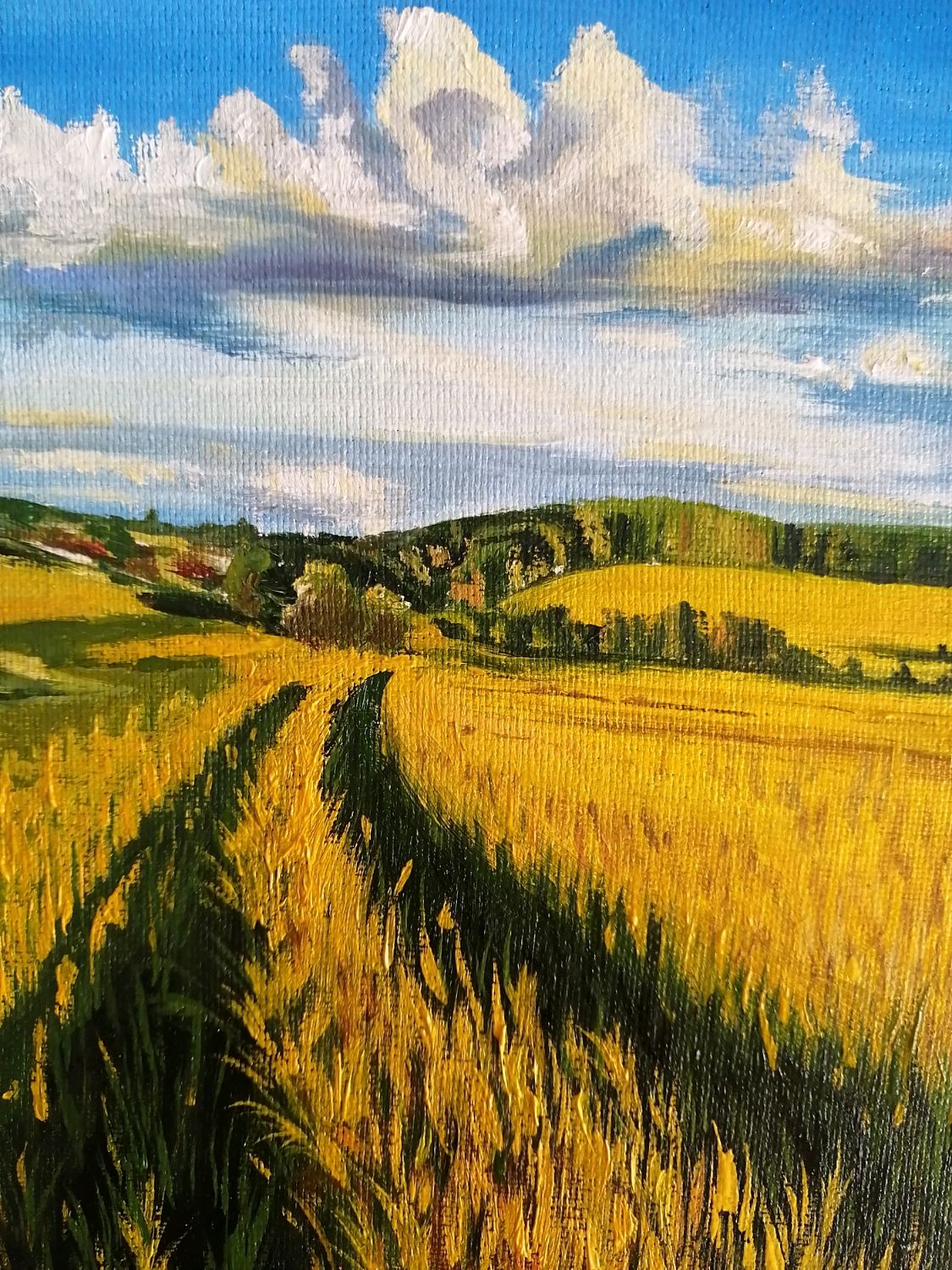Пшеничное поле живопись