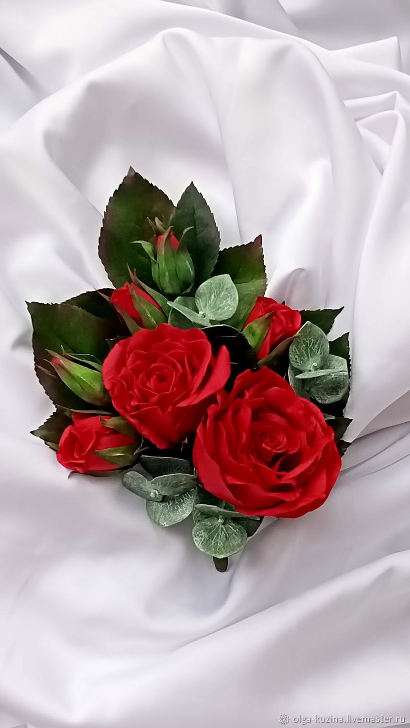   красные розы, Брошь-булавка, Рязань,  Фото №1