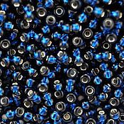 Материалы для творчества handmade. Livemaster - original item 10g 10/0 Czech Preciosa beads 67100 dark blue inner silver. Handmade.